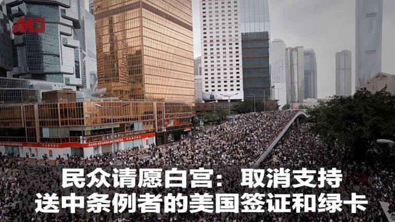 民众请愿白宫：取消支持送中条例者的美国签证和绿卡 | 新闻时时报（20190613）