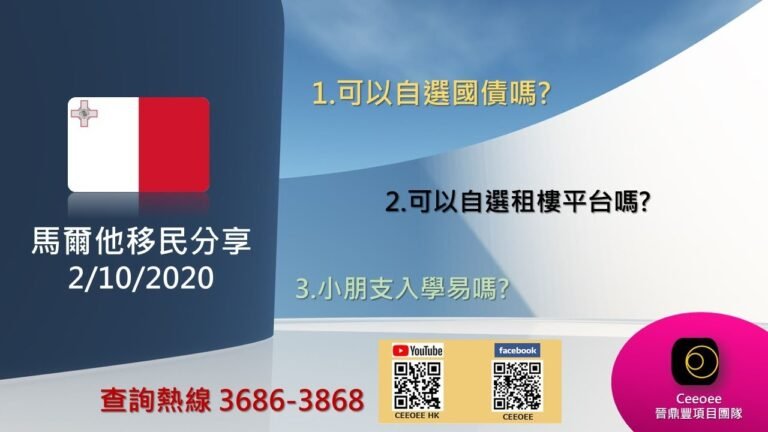 CEEOEE每日「6點鐘移民分享」-馬爾他移民分享 2/10/2020