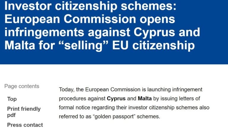 346 欧盟委员会严厉警告塞浦路斯、马耳他停止投资入籍项目，欧盟投资移民（包括希腊、西班牙、葡萄牙买房移民）即将全面关闭，建议早做打算