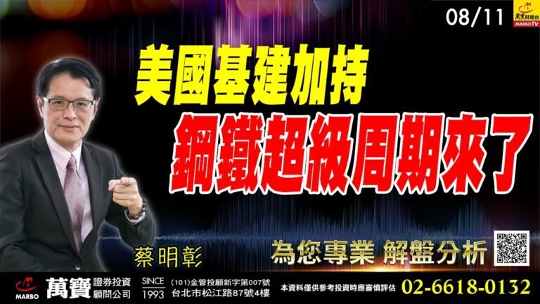 2021/08/11  美國基建加持，鋼鐵超級周期來了  蔡明彰