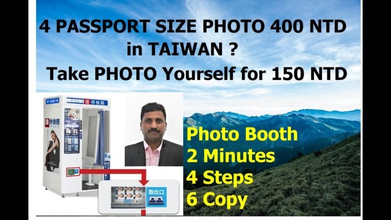 How to take your own passport size photo at photo booth in Taiwan, High quality Photos but low price