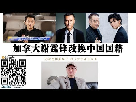 加拿大人#谢霆锋 改中国国籍 #甄子丹 #陈凯歌 儿子#陈飞宇 退美国国籍 中国限籍令一出明星忙着换中国国籍 明星真的“爱国”不要外国国籍了吗？底层逻辑 绿卡在手 说走就走