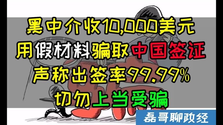 黑中介用假材料办中国签证要价10,000美元！？海外移民中介反向操作钱他赚责任你担，切勿上当！