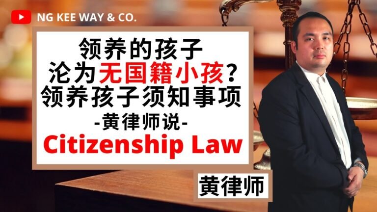 领养的小孩沦为无国籍小孩？领养孩子须知事项 ｜黄律师说 ｜《大法律 小智慧》 EP 44