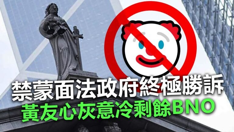 20201221J【狂賀】禁蒙面法政府終極勝訴，黃友心灰意冷剩餘BNO  | 芒向快報