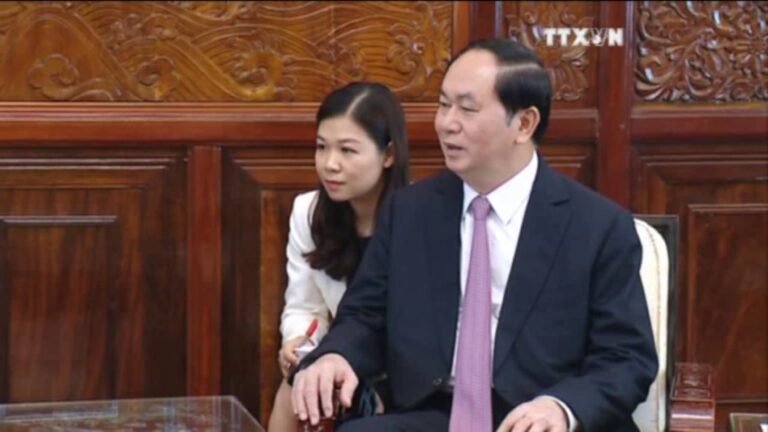 越国家主席陈大光接受7国新任驻越大使递交国书