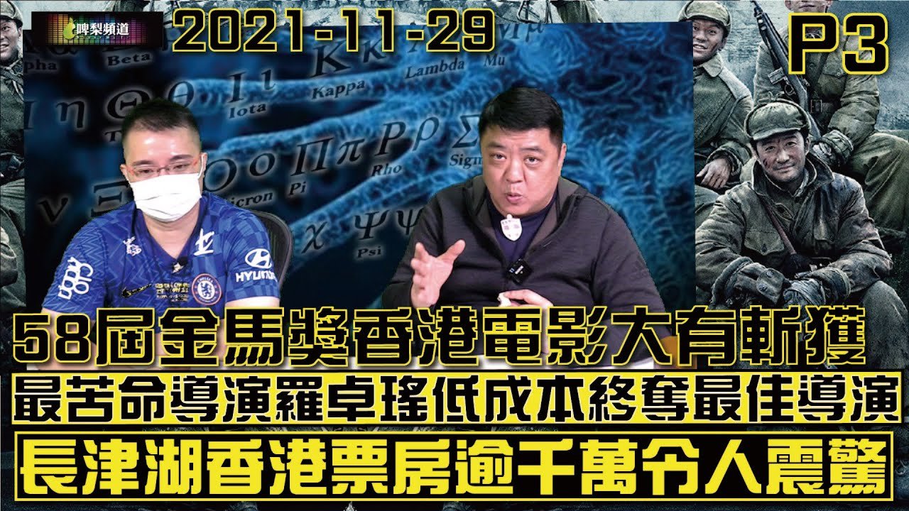 啤梨頻道 啤梨晚報 20211129 Part 3 58屆金馬獎《時代革命》贏最佳紀錄片《濁水漂流》李駿碩獲最佳改編劇本/「最苦命導演」羅卓瑤低成本《花果飄零》奪最佳導演/《長津湖》香港票房令人震驚