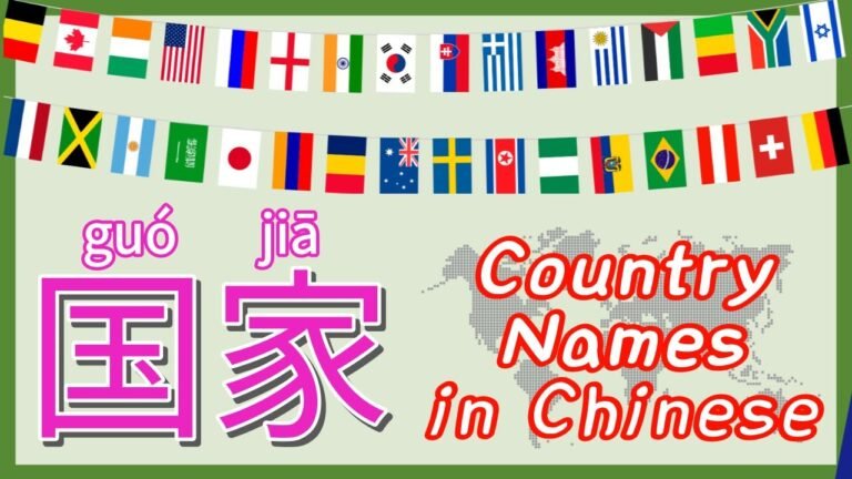 学中文-国家名字 | Country Names in Mandarin Chinese | 汉语-国籍 | Vocabulary & Sentence of Countries in Chinese