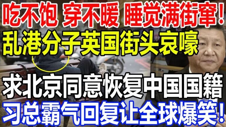 吃不饱，穿不暖，睡觉满街窜！乱港分子英国街头哀嚎！跪求北京同意，恢复中国国籍！习总霸气回复3个字笑疯全球！
