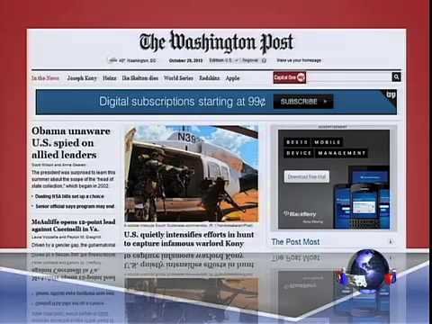 美国五大报头条新闻（2013年10月29日）