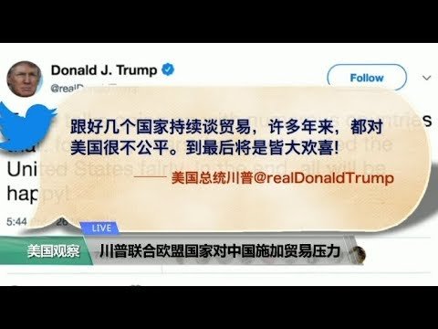 VOA连线(黄耀毅)：川普联合欧盟国家对中国施加贸易压力