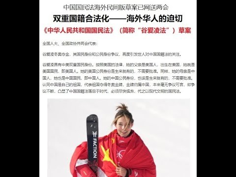 双重国籍合法化——海外华人的迫切需求。 中国国民法海外民间版草案已网送两会.