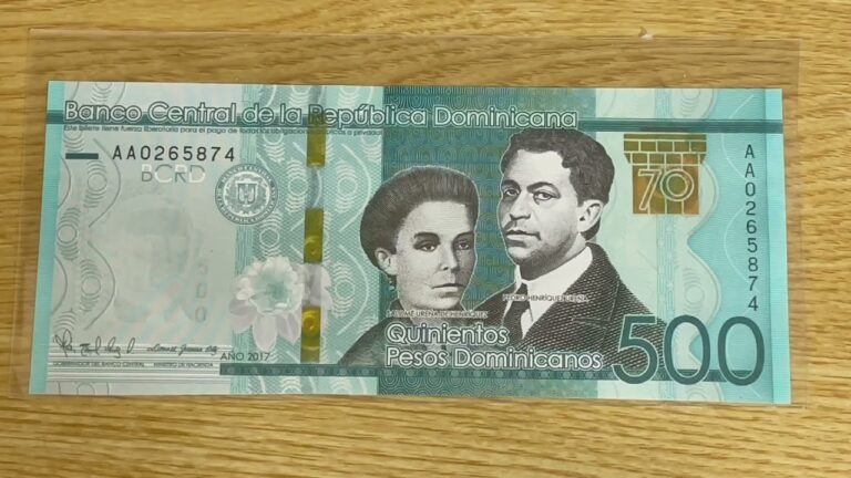 多米尼加共和国央行成立70周年纪念钞（Dominican Republic 500 Pesos commemorative banknote）