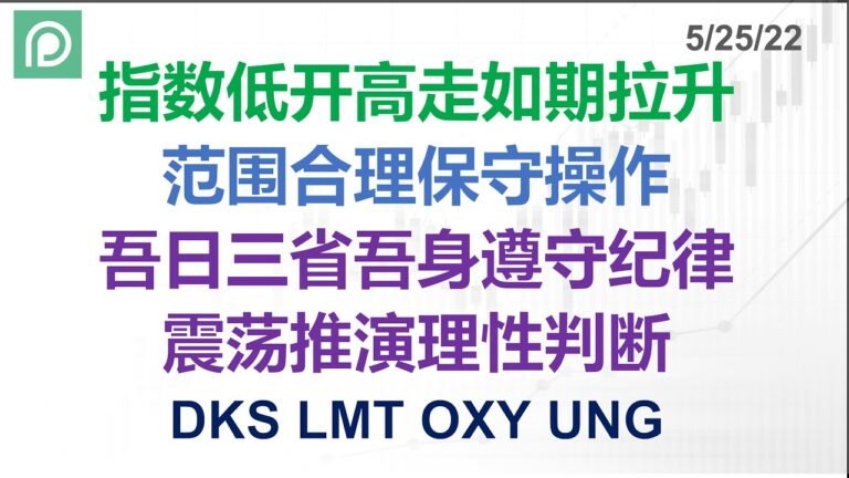 美股分析 DKS LMT OXY UNG 指数低开高作如期拉升 范围合理保守操作 吾日三省吾身遵守纪律 震荡推演理性判断