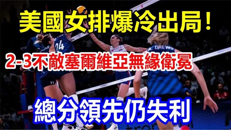美國女排爆冷出局! 2-3不敵塞爾維亞無緣衛冕 總分領先仍失利