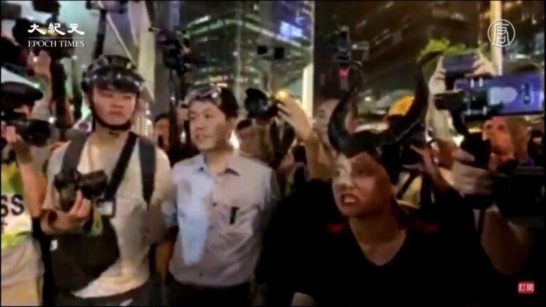 美國公民在香港過萬聖節 被港警抓捕過程