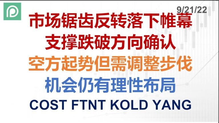 美股分析 COST FTNT KOLD YANG 市场锯齿反转落下帷幕 支撑跌破方向确认 空方起势但需调整步伐 机会仍有理性布局