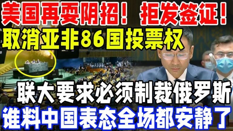 美国耍阴招！拒发签证！取消亚非86国投票权！联大要求必须制裁俄罗斯！谁料中国表态全场都安静了！