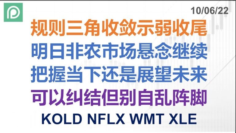 美股分析 KOLD NFLX WMT XLE 规则三角收敛示弱收尾明日非农市场悬念继续把握当下还是展望未来可以纠结但别自乱阵脚