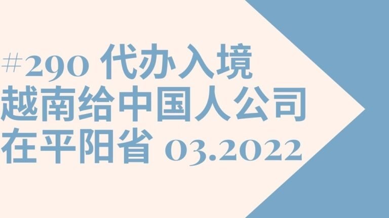 # 290 代办入境越南给中国人公司在平阳省 2022年3月