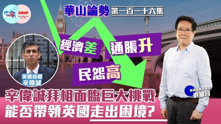 【幫港出聲與HKG報聯合製作‧華山論勢】第一百一十六集 經濟差 通脹升 民怨高 辛偉誠拜相面臨巨大挑戰 能否帶領英國走出困境？