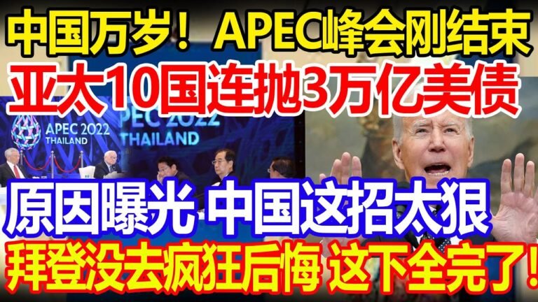 中国万岁！APEC峰会刚结束，亚太10国连抛3万亿美债，原因曝光 中国这招太狠，拜登没去疯狂后悔 这下全完了！#中国#美国#拜登