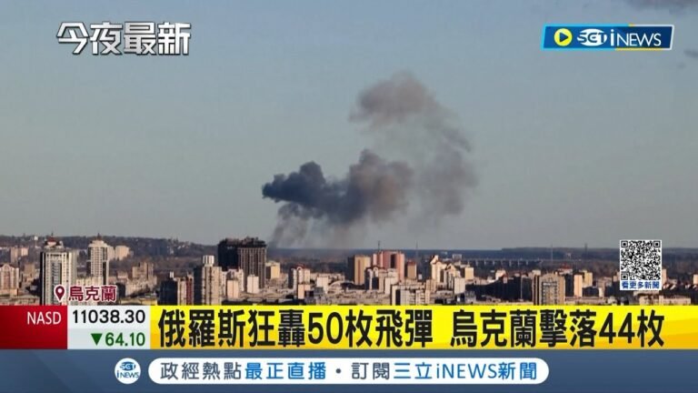 看著飛彈劃過天際…烏克蘭全境再被空襲 俄軍狂轟50枚飛彈遭擊落44枚 美國駐烏大使緊急避難｜記者 楊駿宗｜【國際局勢】20221101｜三立iNEWS