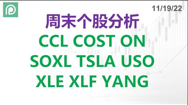 美股分析 CCL COST ON SOXL TSLA USO XLE XLF YANG 周末个股分析