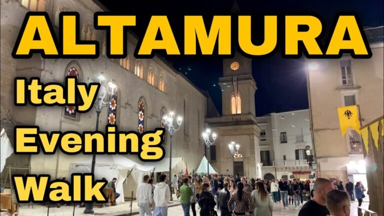 Italy Autumn Evening Walk 🇮🇹 October in ALTAMURA – With Captions! 🇮🇹 Procession Fredericus 2022