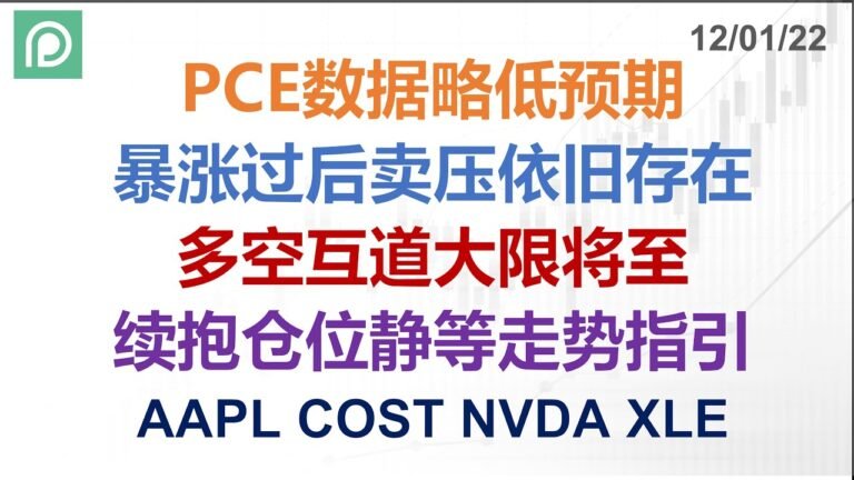 美股分析 AAPL COST NVDA XLE PCE数据略低预期 暴涨过后卖压依旧存在 多空互道大限将至 续抱仓位静等走势指引